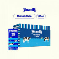 Thùng 48 hộp sữa tươi ít đường Vinamilk 180ml