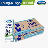 Thùng 48 hộp sữa tươi không đường Vinamilk 100% Sữa Tươi 180ml