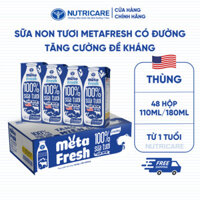 Thùng 48 Hộp Sữa Tươi META FRESH Có Đường Nutricare Sữa Tươi Tiệt Trùng Bổ Sung Sữa Non Không Sử Dụng Chất Bảo Quản