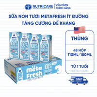 Thùng 48 Hộp Sữa Tươi META FRESH Nutricare Sữa Tươi Tiệt Trùng Bổ Sung Sữa Non Tăng Cường Miễn Dịch Không Chất Bảo Quản