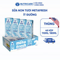 Thùng 48 Hộp Sữa Tươi META FRESH Ít Đường Nutricare Sữa Tươi Tiệt Trùng Bổ Sung Sữa Non Không Sử Dụng Chất Bảo Quản
