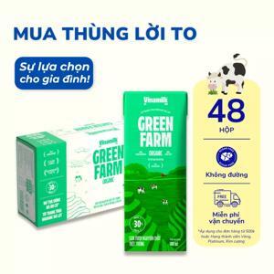 Thùng 48 hộp sữa tươi nguyên chất không đường Vinamilk 100% Organic 180ml