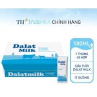 Thùng 48 hộp sữa tươi tiệt trùng Dalatmilk 180ml ít đường, có đường, không đường(180ml x 48)