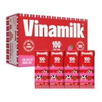 Thùng 48 hộp sữa tươi tiệt trùng Vinamilk 100% hương dâu 180ml