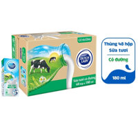 Thùng 48 Hộp Sữa Tươi Tiệt Trùng Dutch Lady Cô Gái Hà Lan Có Đường (48 x 180ml)