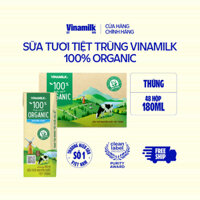 Thùng 48 hộp Sữa Tươi Tiệt Trùng Vinamilk 100% Organic 180ml