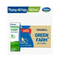 THÙNG 48 HỘP SỮA TƯƠI TIỆT TRÙNG VINAMILK GREEN FARM ÍT ĐƯỜNG/CÓ ĐƯỜNG/KHÔNG ĐƯỜNG 180ML