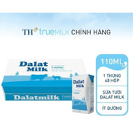 Thùng 48 hộp sữa tươi tiệt trùng ít đường Dalatmilk 110ml (110ml x 48)