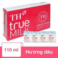 Thùng 48 hộp sữa tươi tiệt trùng TH true MILK có đường hương dâu 110 ml (từ 1 tuổi)