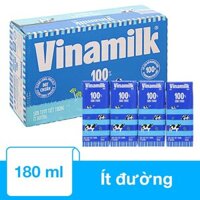 Thùng 48 hộp sữa tươi tiệt trùng Vinamilk ít đường 180 ml (từ 1 tuổi)