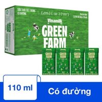 Thùng 48 hộp sữa tươi tiệt trùng Vinamilk Green Farm có đường 110 ml (từ 1 tuổi)