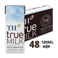 Thùng 48 hộp sữa tươi tiệt trùng TH True Milk nguyên chất vị socola 180ml