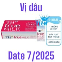 Thùng 48 hộp sữa tươi tiệt trùng hương dâu TH true MILK 110ml "GIÁ BÁN ĐÃ TRỪ KHUYẾN MÃI"