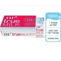 Thùng 48 Hộp Sữa Tươi Tiệt Trùng Hương Dâu TH True MILK 180ml