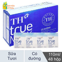 Thùng 48 hộp sữa tươi tiệt trùng có đường TH true MILK 110ml
