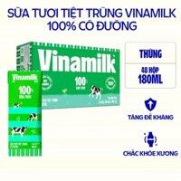 Thùng 48 Hộp Sữa Tươi Tiệt Trùng Vinamilk 100% Có Đường 180ml