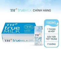 Thùng 48 hộp sữa tươi tiệt trùng TH true MILK ít đường 180ml