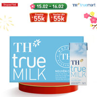 Thùng 48 hộp sữa tươi tiệt trùng nguyên chất TH True Milk 180ml (180ml x 48)