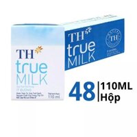 Thùng 48 hộp sữa tươi tiệt trùng TH True Milk ít đường 110ml