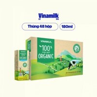 Thùng 48 hộp Sữa Tươi Tiệt Trùng Vinamilk 100% Organic 180ml