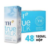 Thùng 48 hộp sữa tươi tiệt trùng TH True Milk nguyên chất 180ml