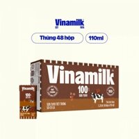 Thùng 48 hộp sữa tươi Vinamilk 100% socola 110ml