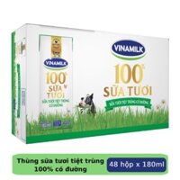 Thùng 48 hộp sữa tươi Vinamilk 180ml/ hộp