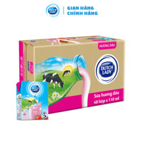 Thùng 48 Hộp Sữa Uống Tiệt Trùng Dutch Lady Cô Gái Hà Lan Dâu 48 x 110ml