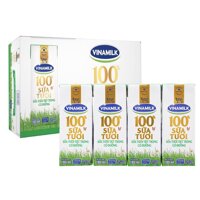 Thùng 48 hộp sữa Vinamilk 100% có đường 180ml