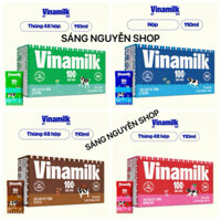 Thùng 48 Hộp x 110ml Sữa Tươi Có  Đường - Ít Đường Vinamilk 100%