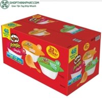 Thùng 48 Hủ Khoai tây chiên Pringles Của Mỹ hũ nhỏ tiện lợi 21g