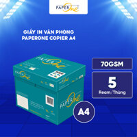 Thùng 5 ream giấy in A4 PaperOne Copier 70 gsm -  Dành cho máy photocopy tốc độ cao, công suất lớn