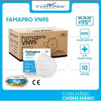 Thùng 500 CÁI Khẩu trang N95 Famapro Màu Trắng Hộp 10 cái N95 4 lớp Kháng Khuẩn