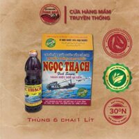 Thùng 6 chai 1 Lít - 30 độ đạm - Nước mắm cá cơm than truyền thống Ngọc Thạch - Đặc sản Phan Thiết