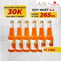 Thùng 6 chai nước trái cây lên men vị cam SAL COCKTAIL cocktail trái cây vị cam, chai 265ml