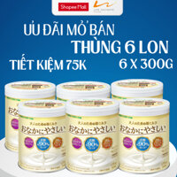 Thùng 6 hộp Sữa bột cho người lớn tuổi Bean Stalk Nhật Bản (Hộp thiếc 300g) - bổ sung dinh dưỡng, tăng cường sức khỏe