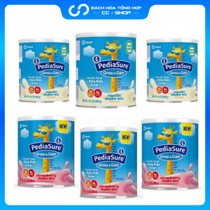 Thùng 6 hộp sữa Pediasure Grow & Gain Vị Vani Shake Mix cho bé 1-13 tuổi 400g nội địa mỹ