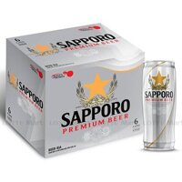 Thùng 6 Lon Bia Sapporo Premium 650ml/Lon