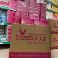 [Thùng 60 Hộp] Có Mã QR - Hộp Khăn Giấy Lụa Bless You 2 Lớp 180 Tờ