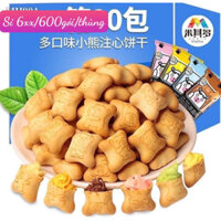 Thùng 80 gói Bánh gấu nhân Socola, bánh gấu nhân kem - Dâu tây - Sữa - Sữa Chua thơm ngon giòn tan