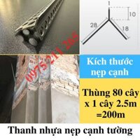 Thùng 80 thanh nhựa nẹp tô cạnh tường, nẹp v góc tường gạch