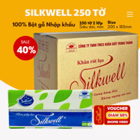 Thùng 9 gói giấy ăn rút lụa SIlkwell 250 tờ khổ lớn Hàng chính hãng dày dặn, mềm mịn