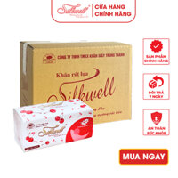 Thùng 9 gói giấy ăn rút lụa cao cấp khổ lớn Hàng chính hãng Silkwell 280 tờ/ gói siêu rẻ, mềm mịn