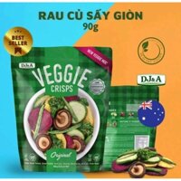 (Thùng 9 túi)Snack Rau Củ Sấy Giòn Truyền Thống DJ&A 90g - Phù hợp ăn kiêng - Veggie Mix - DJ&A Veggie Crisps - Giảm Cân
