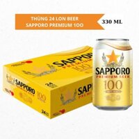 Thùng beer Sapporo Premium 1OO Đại Mạch- 24 lon 330ml - 5%