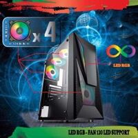 Thùng Case vỏ máy tính VSP KA240 Có Sẵn LED RGB-Kính Cường Lực