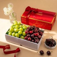 Thùng Cherry Đỏ Và Nho Xanh 1Kg