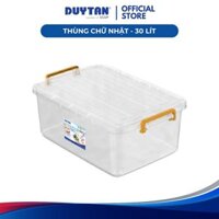 Thùng Chữ Nhật 30 DUY TÂN nhựa PP, màu trắng trong, đựng dồ đa năng