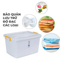 Thùng chữ nhật 90L, 125L nhựa VIỆT NHẬT - Nắp kin, khóa gài, bánh xe - Đựng gạo, đồ chơi cho bé - 5327 + 5329