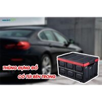 Thùng Chữ Nhật Đựng Đồ Gấp Gọn Đa Năng - Thùng 30L  Túi bạc,Đen viền đỏ